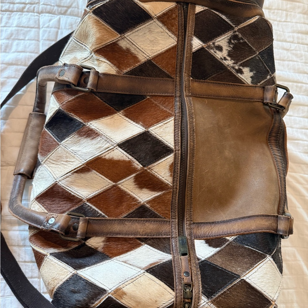 STS Ranchwear Brown Patchwork Leather Travel Duffle - Picture 6 of 16